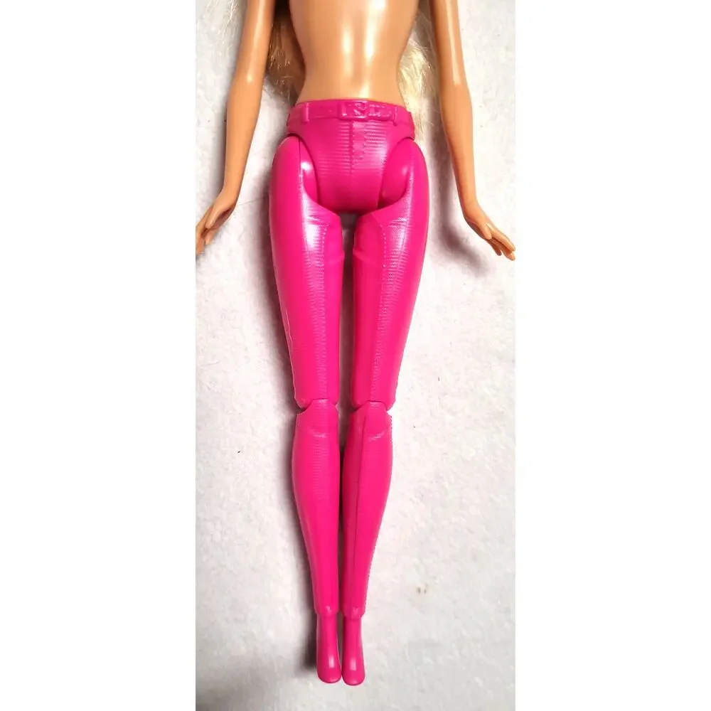 2014 Mattel Barbie Doll Molded On Pink Jeans Articulated Legs Blonde Hair